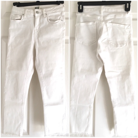 TOPSHOP MOTO Jamie Raw Hem White Size 23 x 20 - Picture 6 of 8
